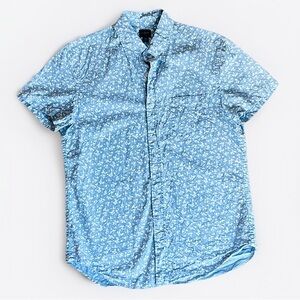 J. Crew Light Blue Floral Casual Button Down Shirt